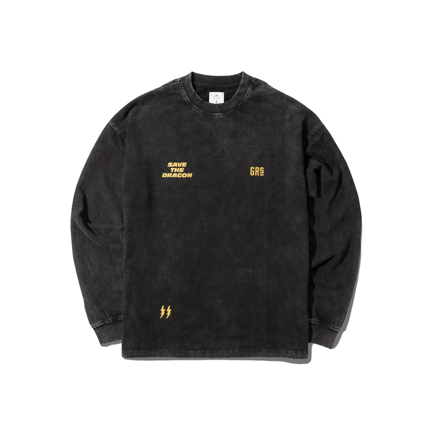 HEAVY WEIGHT WASHED L/S TEE BLACK